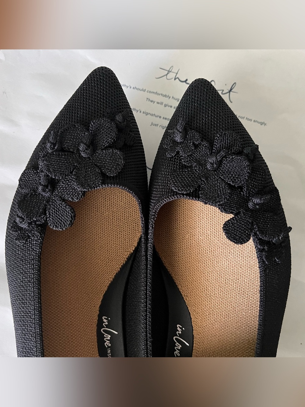 Rothy’s Black Flower Pointe Flats - Picture 6 of 12